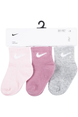 3 paires de chaussettes Swoosh - Rose et gris