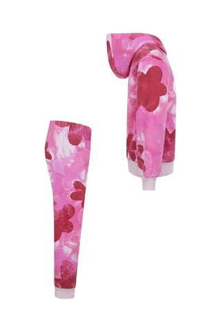 Sweat et jogging polaire tie and dye - Blanc, rouge et rose