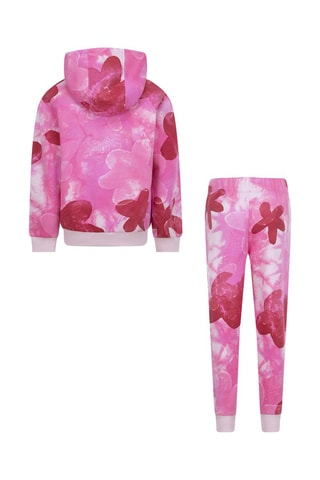 Sweat et jogging polaire tie and dye - Blanc, rouge et rose