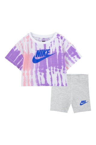 Tshirt et cycliste - Blanc, rose et gris