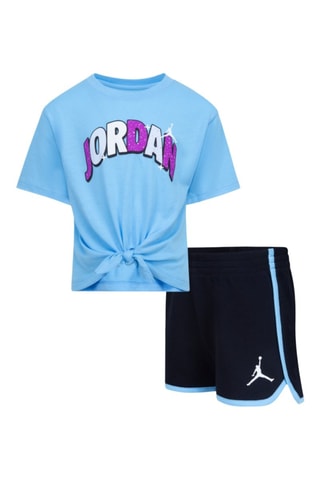Tshirt noué et short Jumpman - Noir et bleu