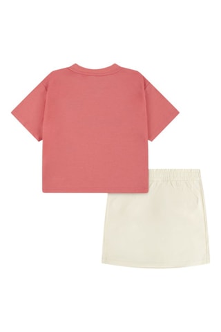 Tshirt et jupe Crafted Utility - Beige et rose
