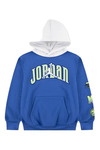 Sweat à capuche - Blanc, noir, bleu et vert