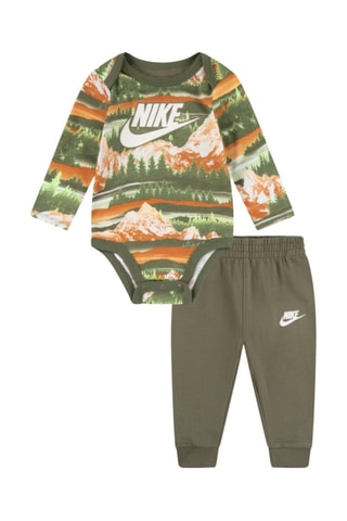 Body et pantalon - Blanc, vert et orange