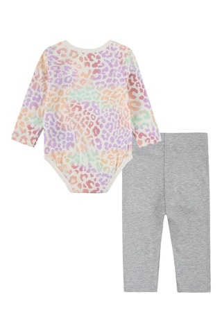 Body et legging - Blanc, bleu, orange et gris