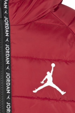 Doudoune à capuche - Blanc, noir et rouge