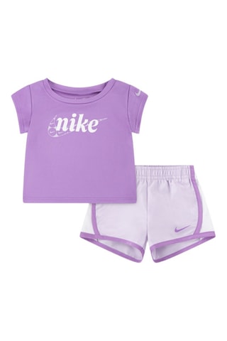 Tshirt et short Essentials Tempo - Blanc et violet