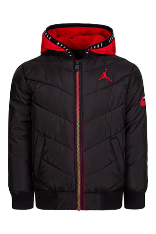 Bomber à capuche - Blanc, noir et rouge