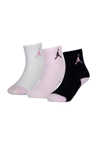 3 paires de chaussettes antidérapantes Jhn Cement Grip Quarter Grippy - Jordan - Blanc, noir et rose