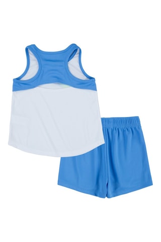 Débardeur et short - Blanc, bleu, vert et rose