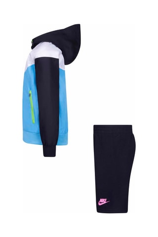 Veste de survêtement et bermuda - Blanc, bleu et vert