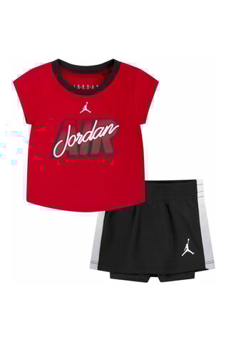 Tshirt et jupe - Blanc, noir, rouge et gris