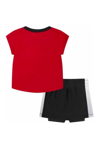 Tshirt et jupe - Blanc, noir, rouge et gris
