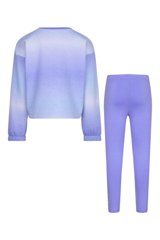 Sweat dip and dye et legging - Blanc, vert et violet