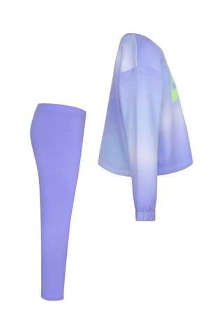 Sweat dip and dye et legging - Blanc, vert et violet