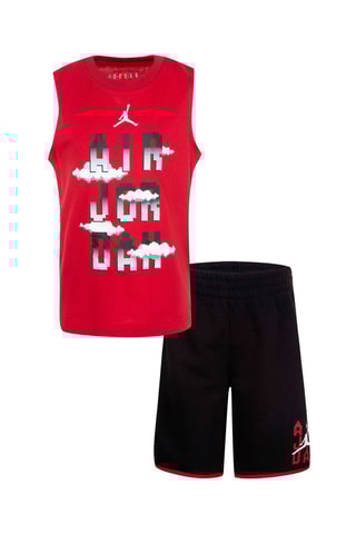 Débardeur et bermuda - Noir et rouge