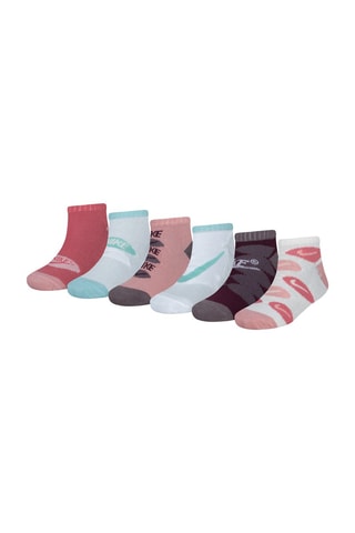 6 paires de chaussettes - Rouge, bleu, rose et gris