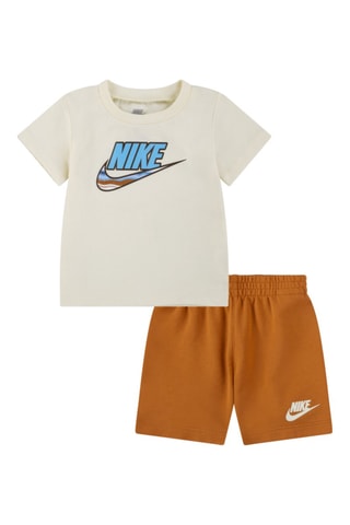 Tshirt et short - Blanc, bleu et orange