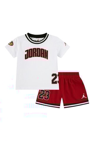 Tshirt et short - Blanc, noir et rouge