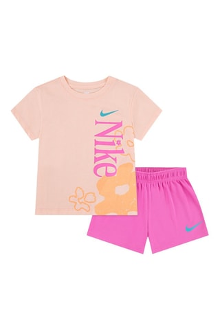 Tshirt et short - Bleu, orange et rose