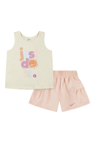 Débardeur et short - Blanc, orange et violet