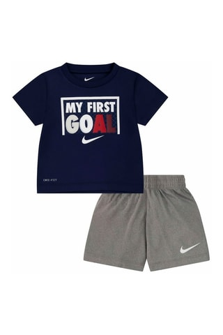 Tshirt et short - Blanc, rouge, bleu et gris