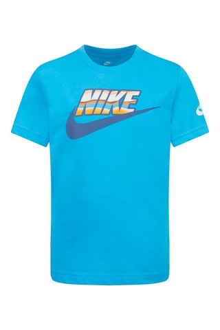 T-shirt - Nike - Blanc, bleu et orange