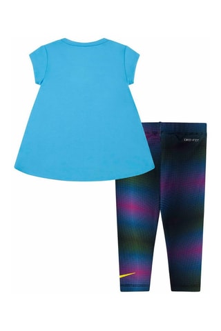 Tshirt et legging - Noir, bleu, vert et rose