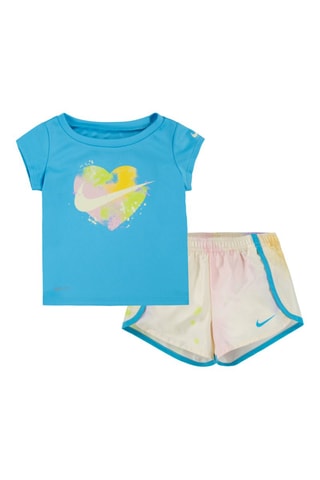 Tshirt et short Just DIY It DF Sprinter - Blanc, bleu et rose