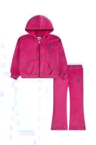 Sweat à capuche et legging en velours - Rose