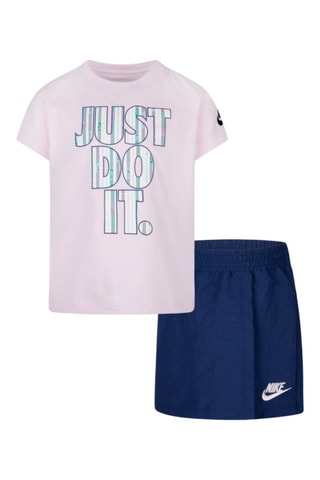 Tshirt et jupe-short - Bleu et rose