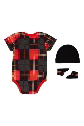 Ensemble 3 pièces - Noir, beige et rouge