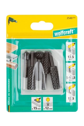 Kit de râpes et fraise Wolfcraft 5 pièces