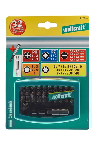 Estuche de puntas Solid Wolfcraft  32 unidades