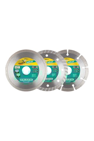 3 disques diamant à tronçonner pour meuleuse Wolfcraft