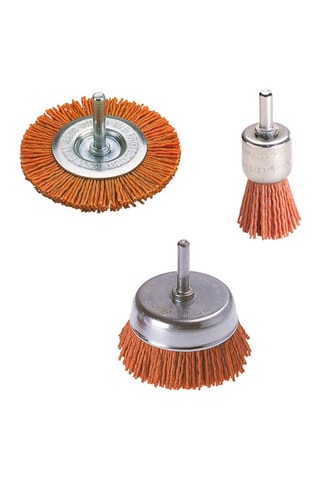 3 brosses nylon rouge T6 Wolfcraft