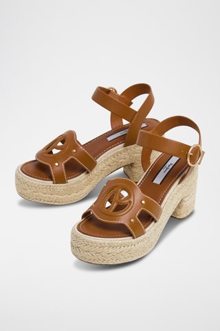 Sandales à talons plateformes - Marron