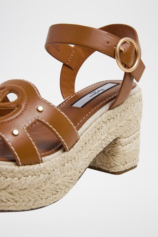 Sandales à talons plateformes - Marron