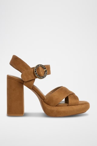 Sandales à talons plateformes - Marron