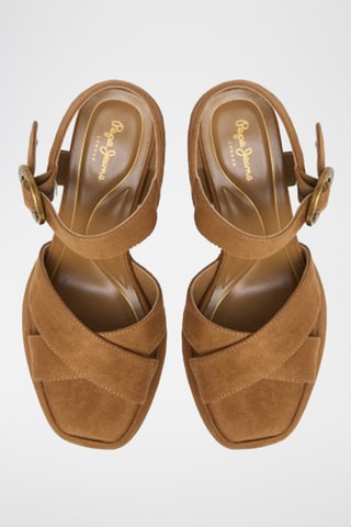 Sandales à talons plateformes - Marron