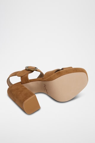 Sandales à talons plateformes - Marron