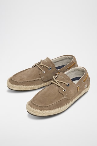 Chaussures bateau en nubuck - Beige