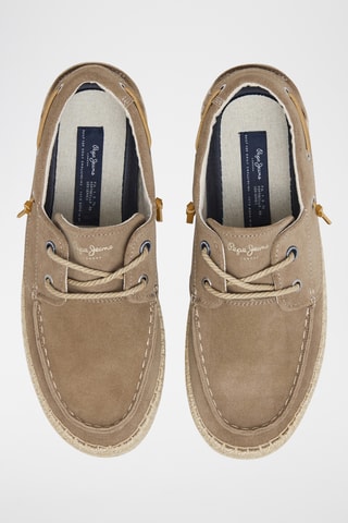Chaussures bateau en nubuck - Beige