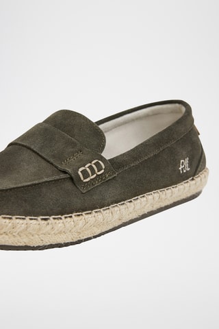 Mocassins en nubuck - Vert