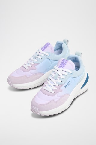 Baskets compensées en nubuck - Bleu