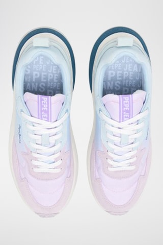 Baskets compensées en nubuck - Bleu