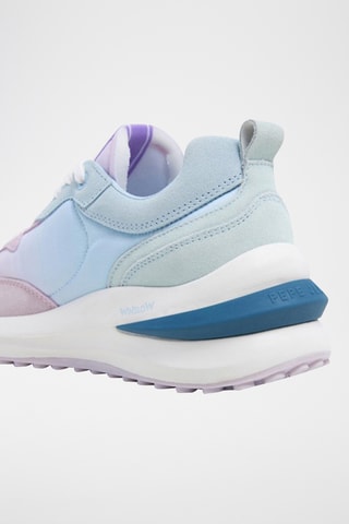 Baskets compensées en nubuck - Bleu