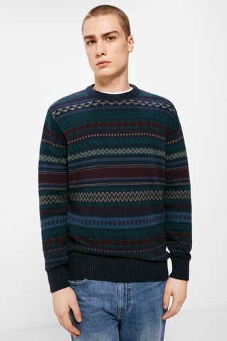 Pull - Bleu marine et vert