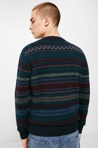 Pull - Bleu marine et vert