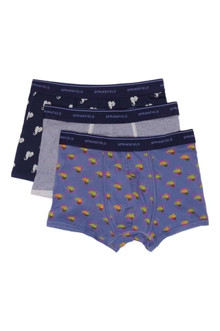 3 boxers - Bleu marine et blanc